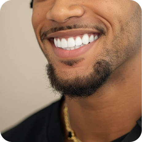 Close-up view of a smiling mouth