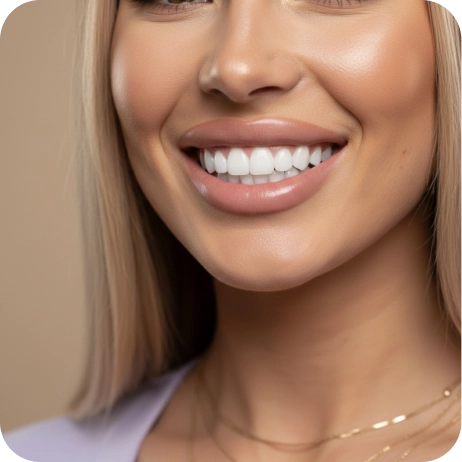 Smile with clean and healthy teeth