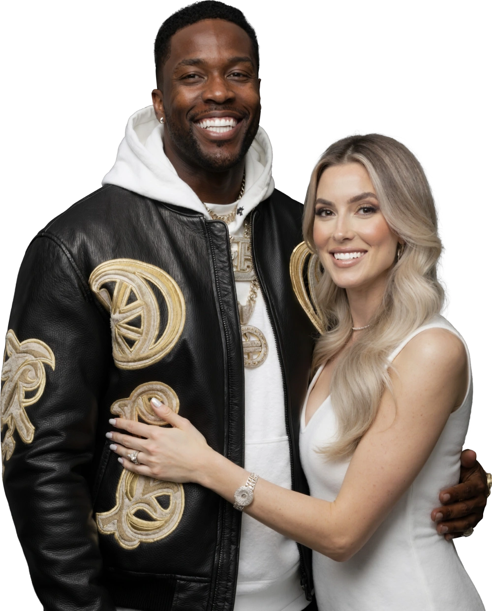 two people smiling